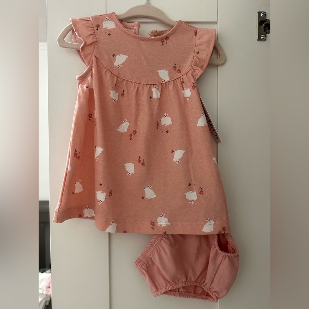 NWT! Baby Girl Carter’s Pink Bunny Dress (3M)